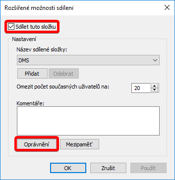 TechIS 23.2 Dokumentace > NTFS oprávnění pro souborové úložiště > dllhost_2018-02-23_09-57-27.png