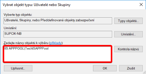 TechIS 23.2 Dokumentace > NTFS oprávnění pro souborové úložiště > dllhost_2018-02-23_10-00-02.png